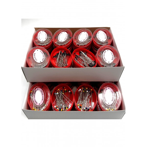 CAM BAŞLI İĞNE 50 Lİ 38 MM RENKLİ-SİYAH